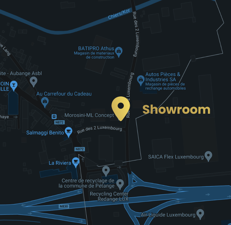 Map vers notre showroom plafond tendu